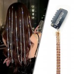 Accesorii cu clips PRL14HH Auriu cu strasuri pink pentru decor par cu 2 siraguri